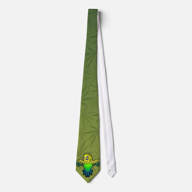 Cartoon Budgie Neck Tie (Front)