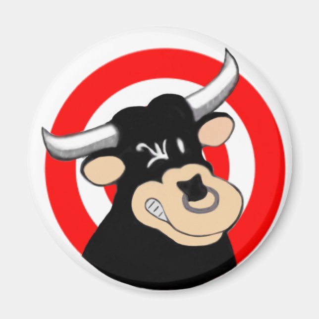 Cartoon Bull BullsEYE Magnet (Front)