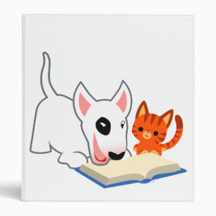 Cartoon Bull Terrier and Cat Double Act Binder