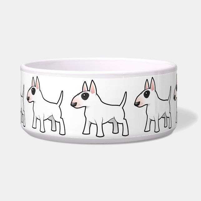 Cartoon Bull Terrier Bowl (Front)