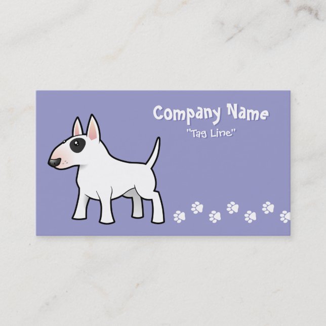 Cartoon Bull Terrier Business Card (Front)