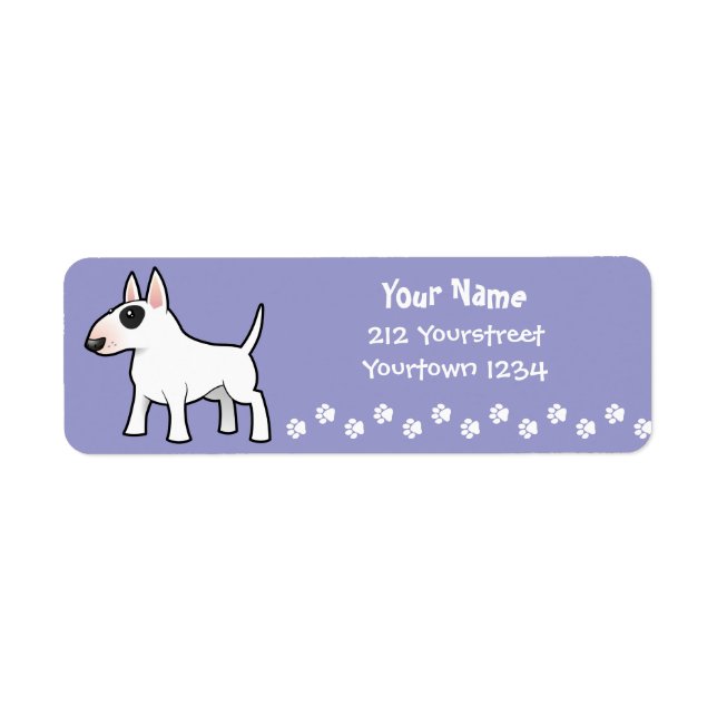 Cartoon Bull Terrier Label (Front)