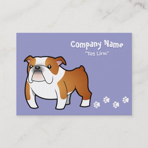 Customizable Cartoon Bulldog Business Card