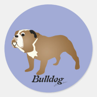 Cartoon Bulldog Classic Round Sticker