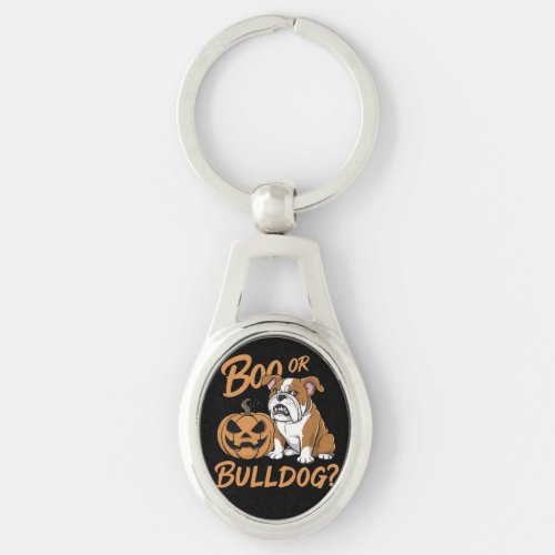 Cartoon Bulldog Halloween Pop Art  Keychain