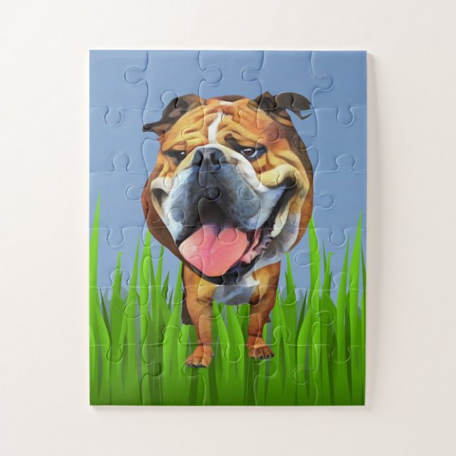 Cartoon Bulldog Puzzles for Kids (Vertical)