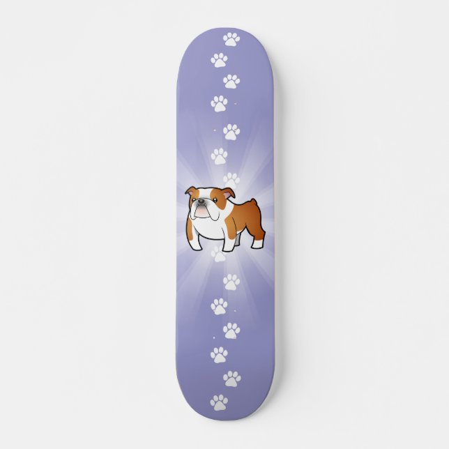 Cartoon Bulldog Skateboard Deck (Front)