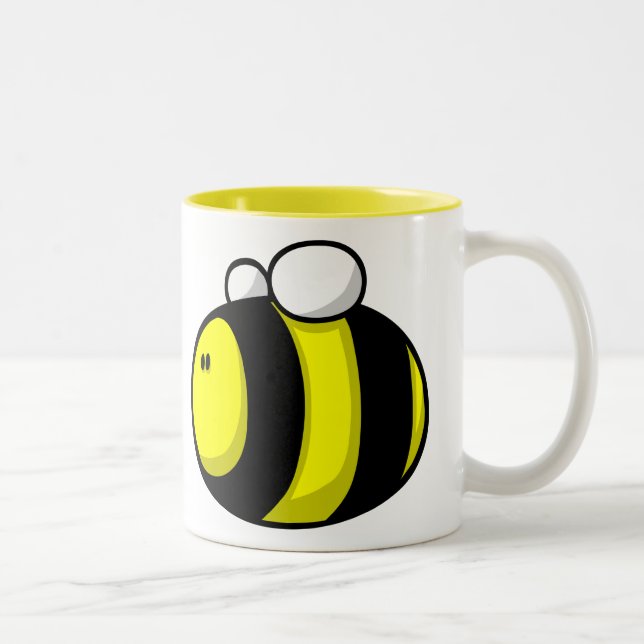 Cartoon Bumble Bee Two-Tone Coffee Mug (Right)