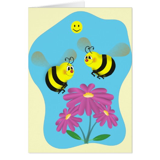 Cartoon Bumble Bees Cards (Front)