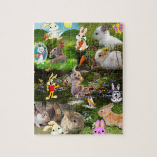 Cartoon Bunny / Baby Rabbit Jigsaw Puzzle for Kids