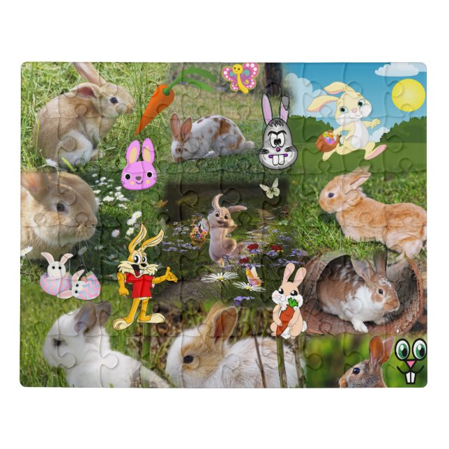Cartoon Bunny / Baby Rabbit Jigsaw Puzzle for Kids (Puzzle Horizontal)