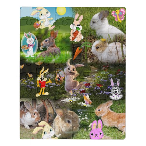 Cartoon Bunny  Baby Rabbit Jigsaw Puzzle for Kids
