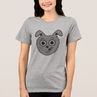 Cartoon Bunny Head Tri-Blend Shirt