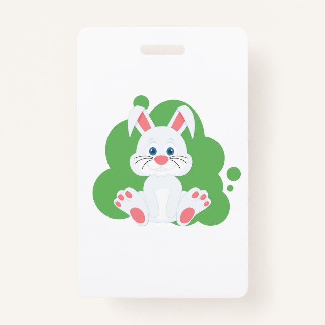 Cartoon bunny splash badge (Back)