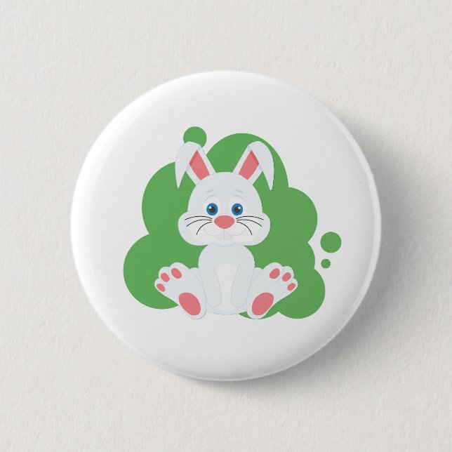 Cartoon bunny splash button (Front)