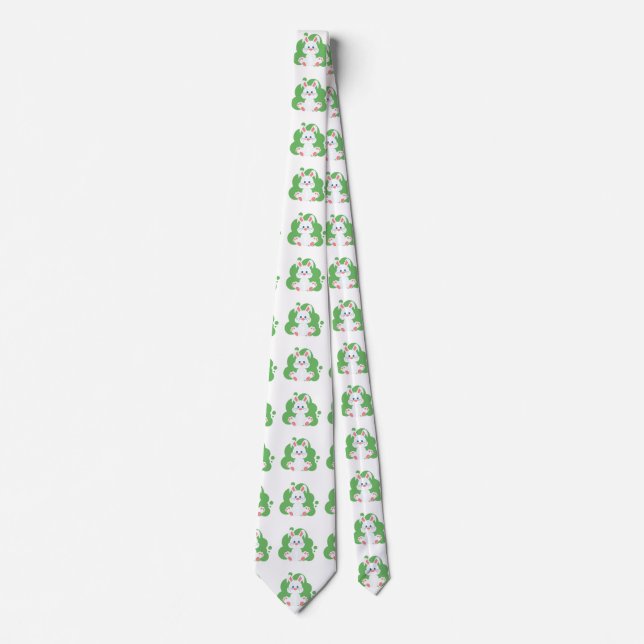 Cartoon bunny splash neck tie (Front)