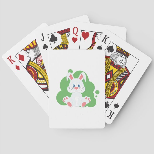 Cartoon bunny splash poker cards (Back)