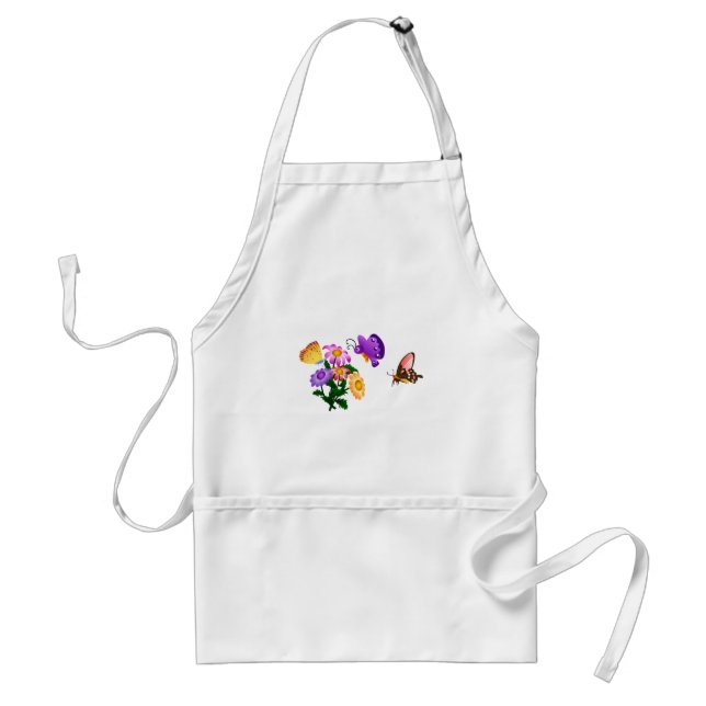 Cartoon Butterflies Adult Apron (Front)