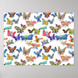 Cartoon Butterflies Tissue Paper Poster
