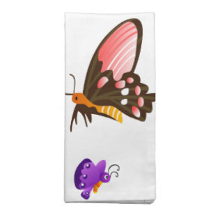 Cartoon Butterfly and Flowers American MoJo Napki Cloth Napkin