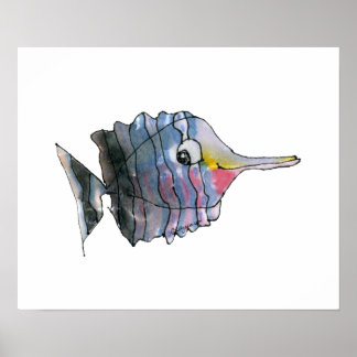 Cartoon Butterfly Fish Children's Wall Art Poster