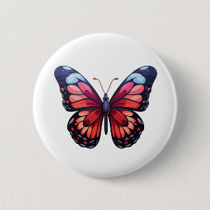 Cartoon butterfly illustration button