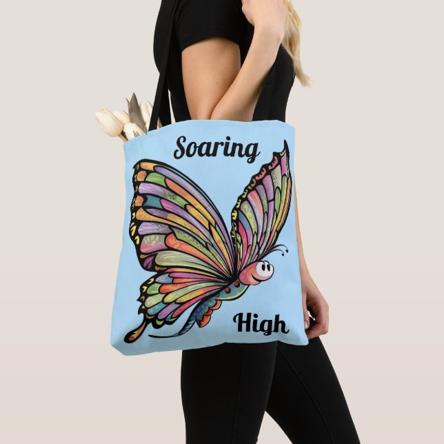 Cartoon Butterfly Personalized Tote Bag (Close Up)