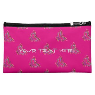 Cartoon butterfly print your color cosmetic bag