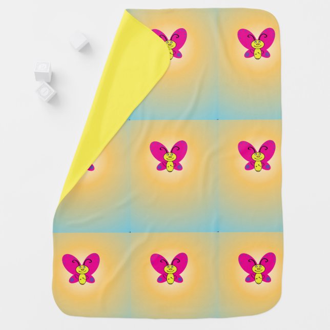 Cartoon Butterfly Receiving Blanket (In Situ)