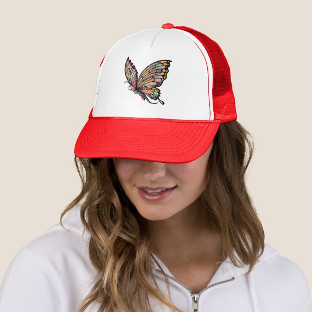 Cartoon Butterfly Trucker Hat (In Situ)