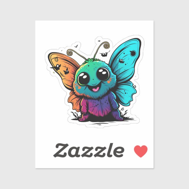 cartoon-butterfly-with-butterfly-its-head sticker (Sheet)