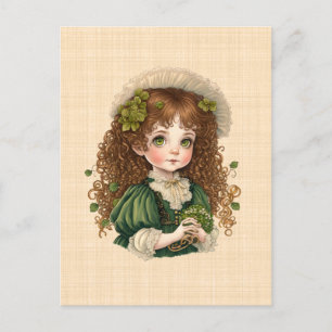 Cartoon by Saint Patrick: Cute little girl Postcard