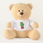 Cartoon Cactus making Heart Sign with Hands Teddy Bear