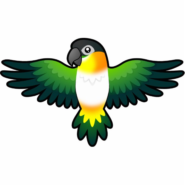 Cartoon Caique / Lovebird / Pionus / Parrot Cutout (Front)