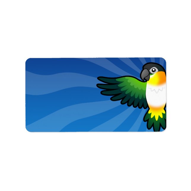 Cartoon Caique / Lovebird / Pionus / Parrot Label (Front)