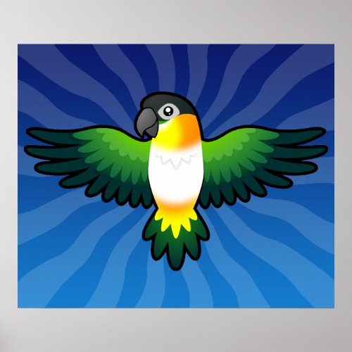 Cartoon Caique  Lovebird  Pionus  Parrot Poster