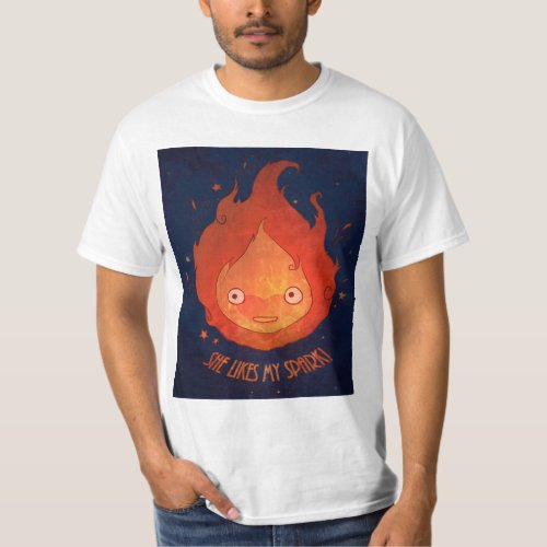 Cartoon Calcifer fire  T_Shirt