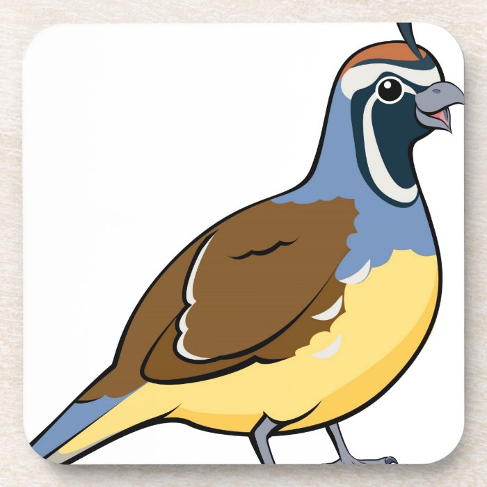 Cartoon California Quail Beverage Coaster