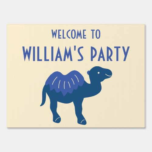 Cartoon Camel Birthday Party Welcome Sign