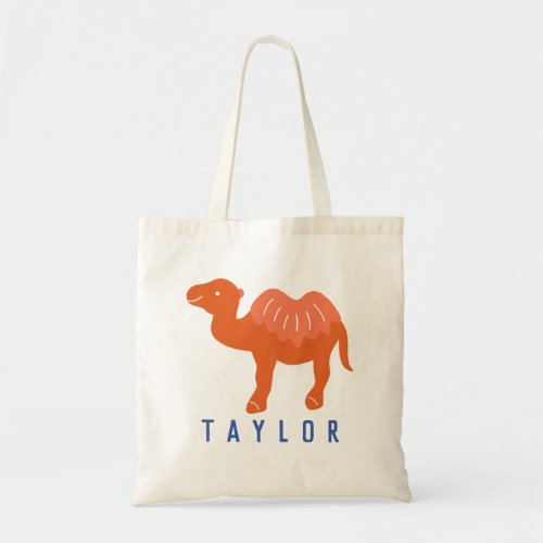 Cartoon Camel Orange Bactrian 2 Humps Personalized Tote Bag