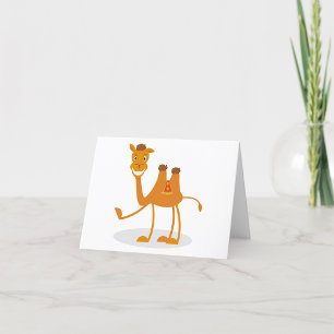 Cartoon Camel Smiling Desert Animal Character Letterpress Thank You Card