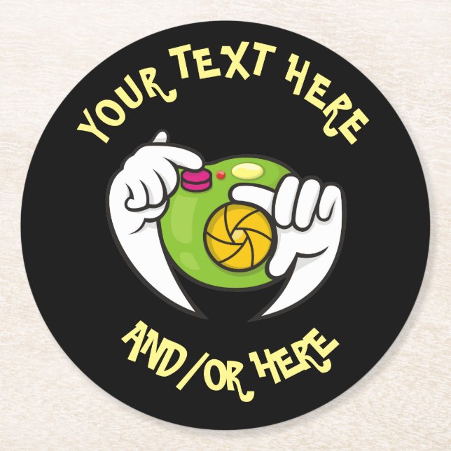 Cartoon Camera Round Paper Coaster (Front)