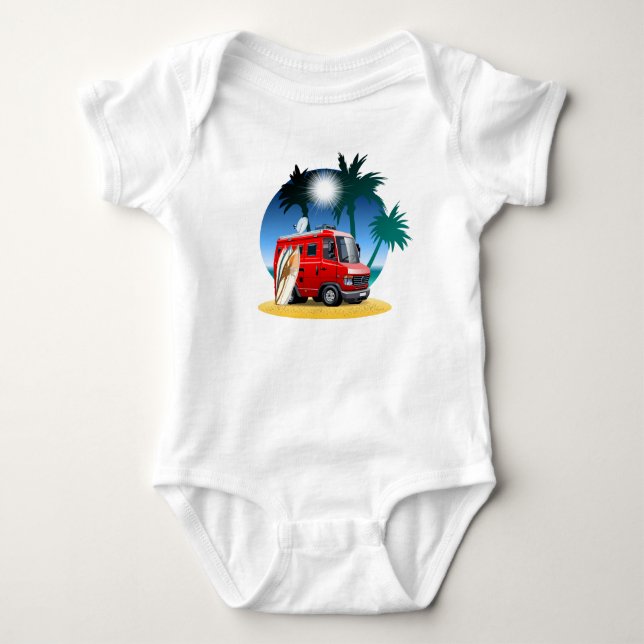 Cartoon Camper Baby Bodysuit (Front)