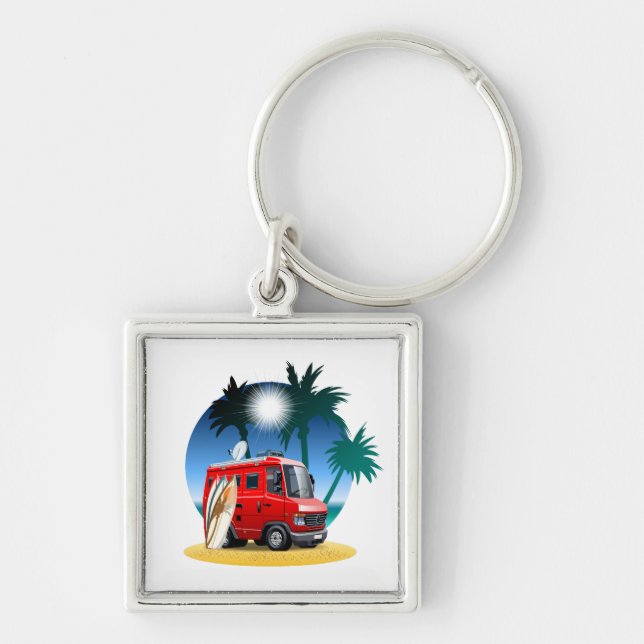 Cartoon Camper Keychain (Front)