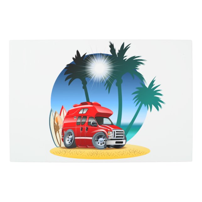 Cartoon Camper Metal Print (Front)