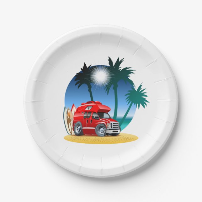 Cartoon Camper Paper Plates (Front)