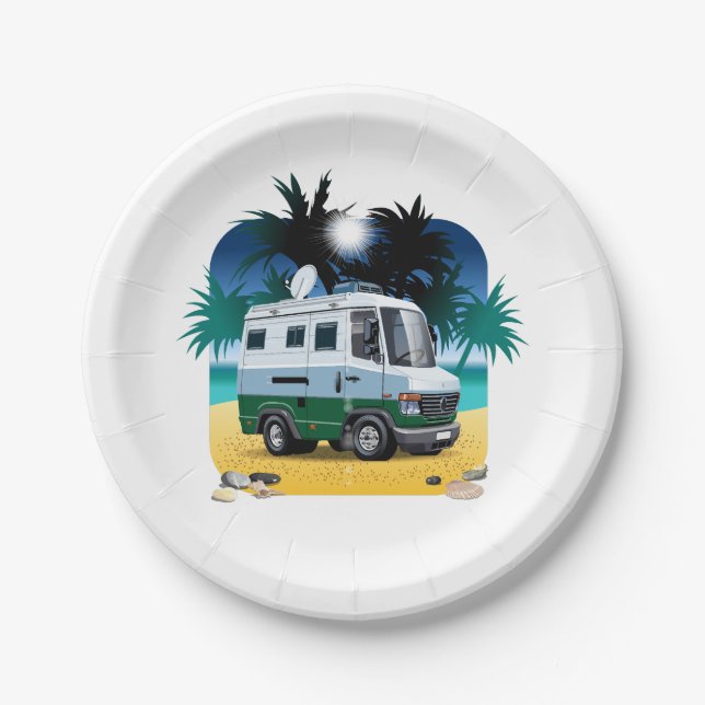 Cartoon Camper Paper Plates (Front)