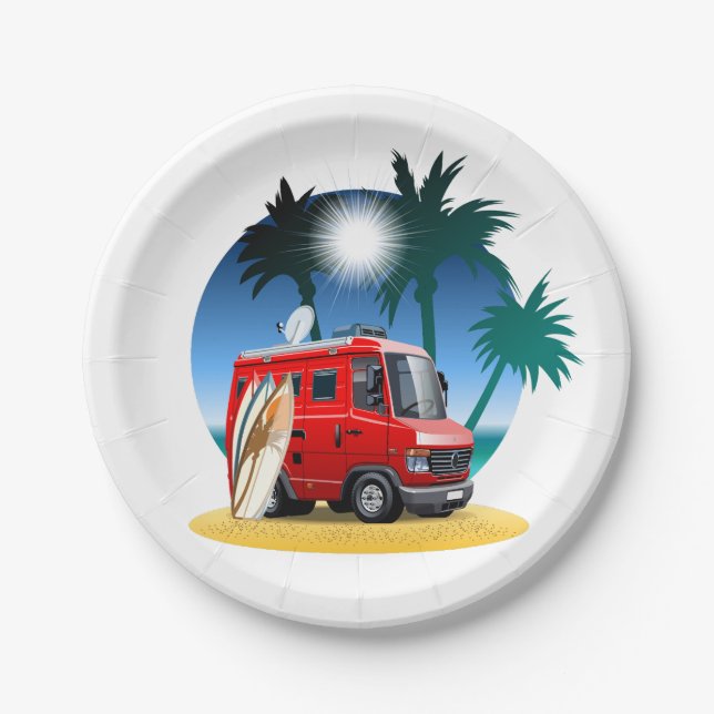 Cartoon Camper Paper Plates (Front)