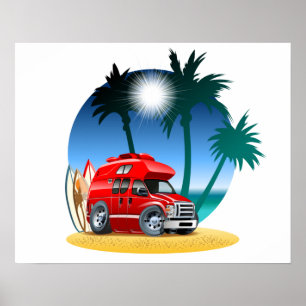 Cartoon Camper Poster