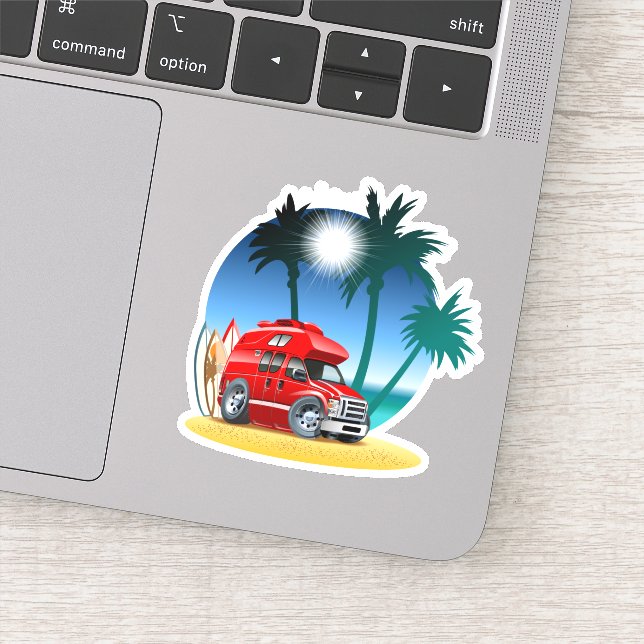 Cartoon Camper Sticker (Detail)